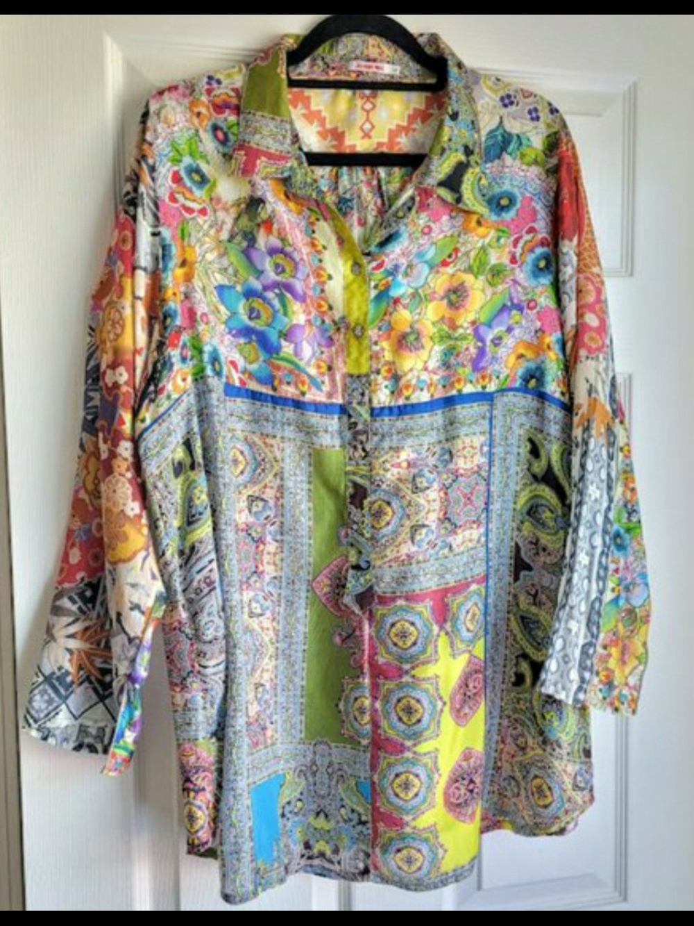 Johnny Was Multicolor Floral & Patchwork Button-Down Flowy.  *Make Offer*